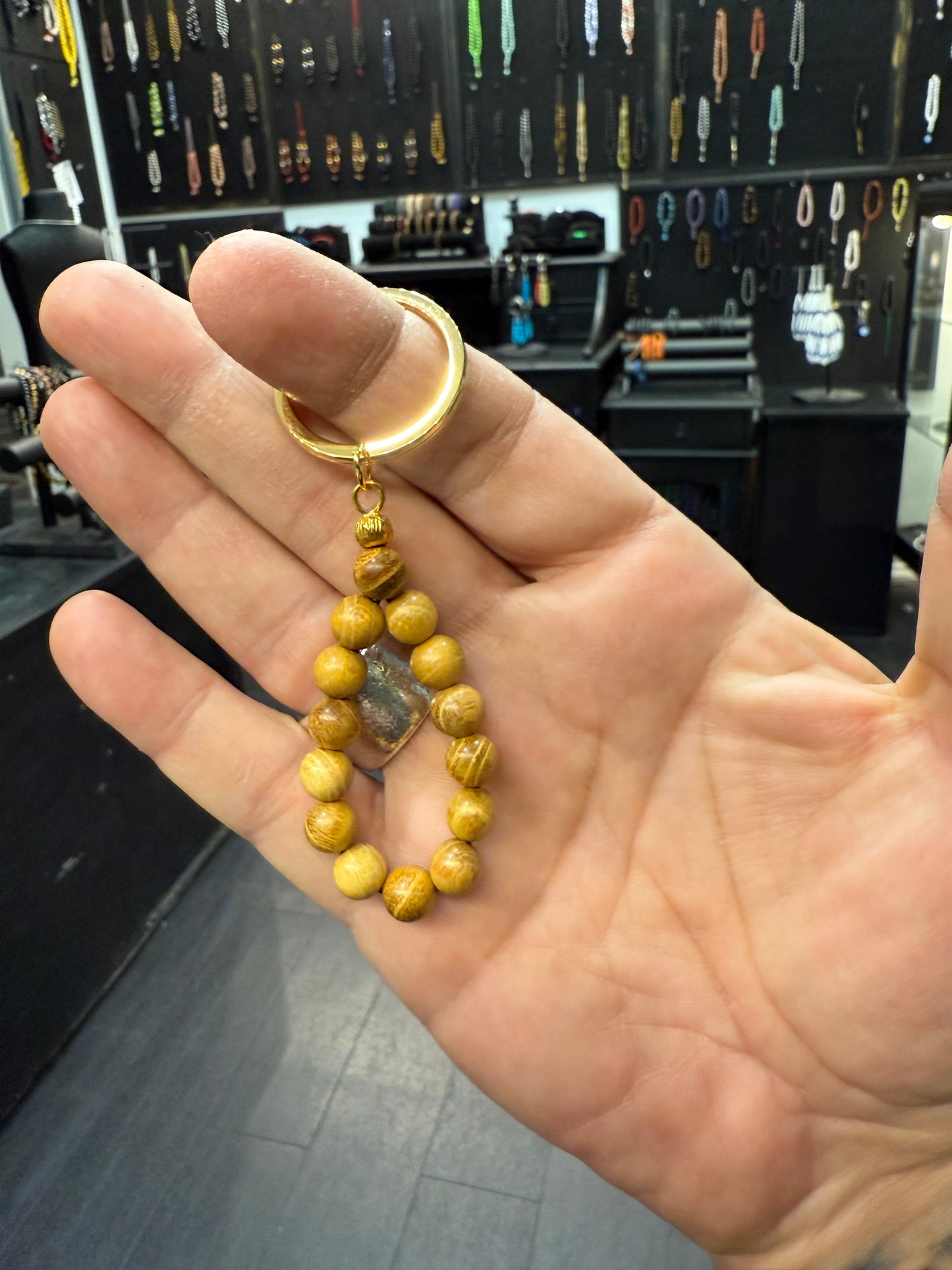 Sandlewood Komboloi / Worry Bead Keyring