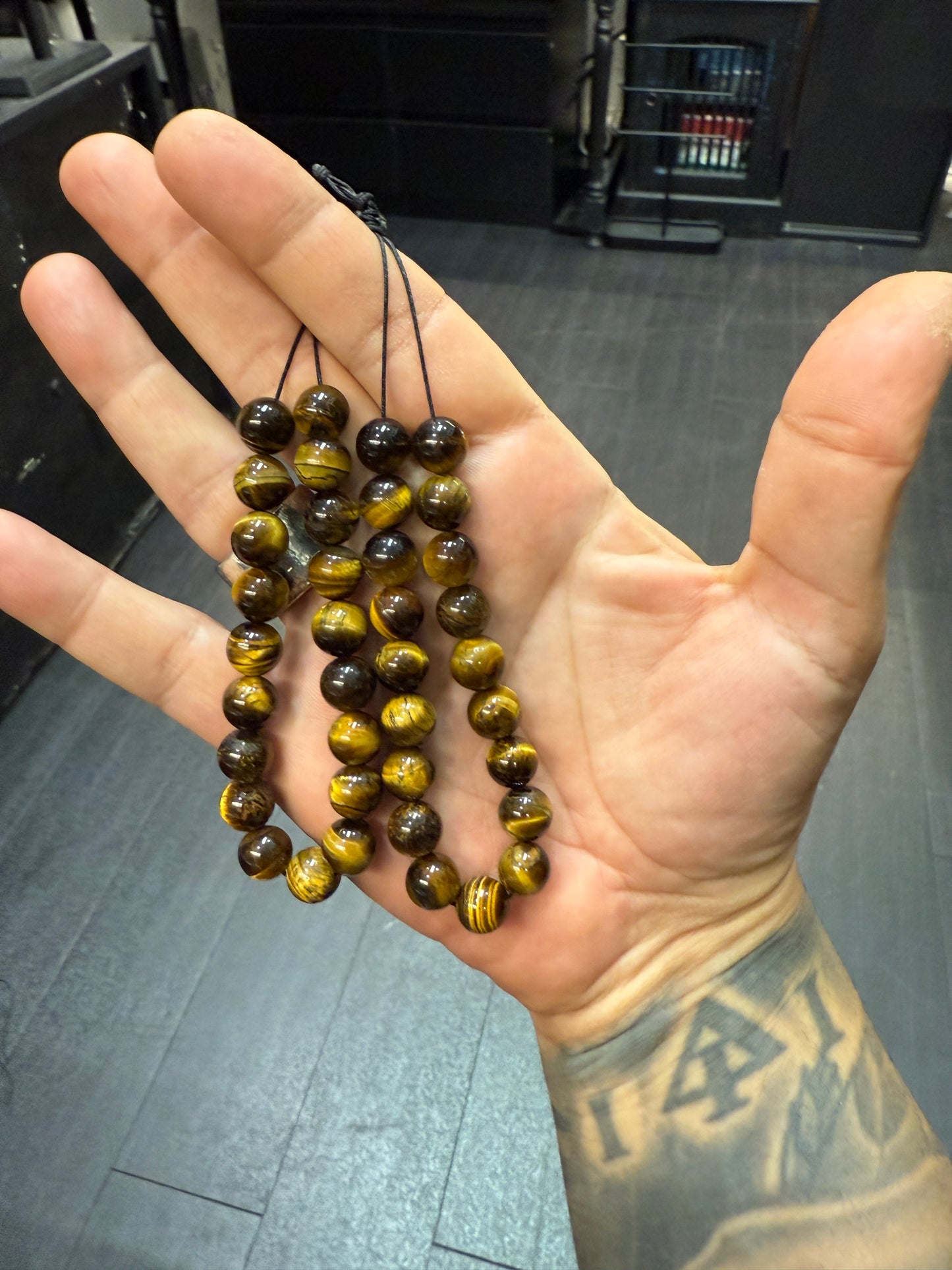 Tigers Eye Wearable Komboloi / Worry Bead Bracelet - MK3 V2