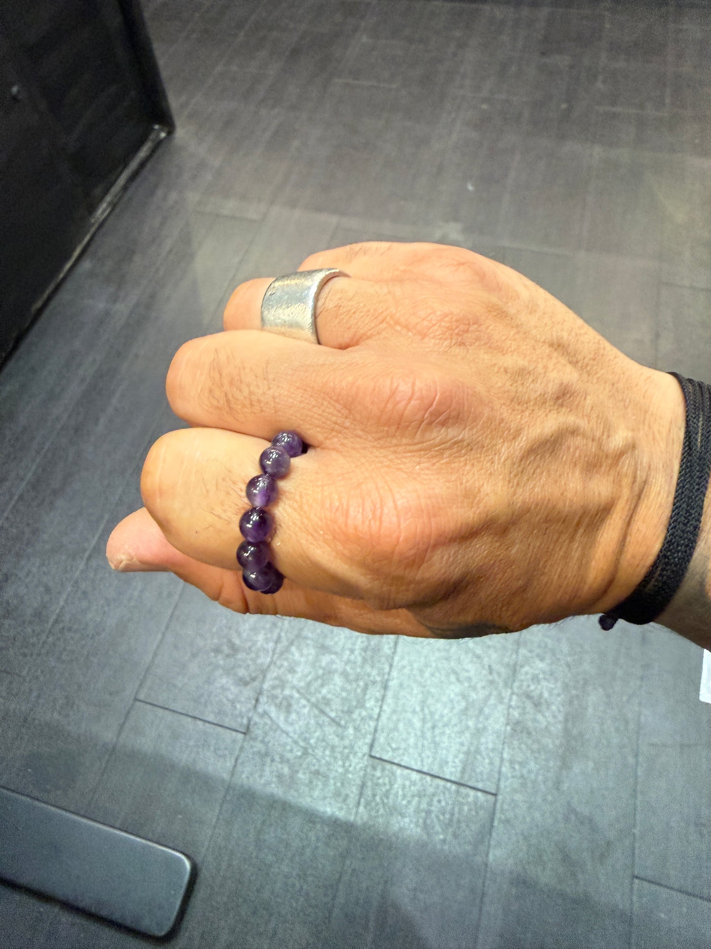 Amethyst Worry Bead Ring / Anxiety Ring
