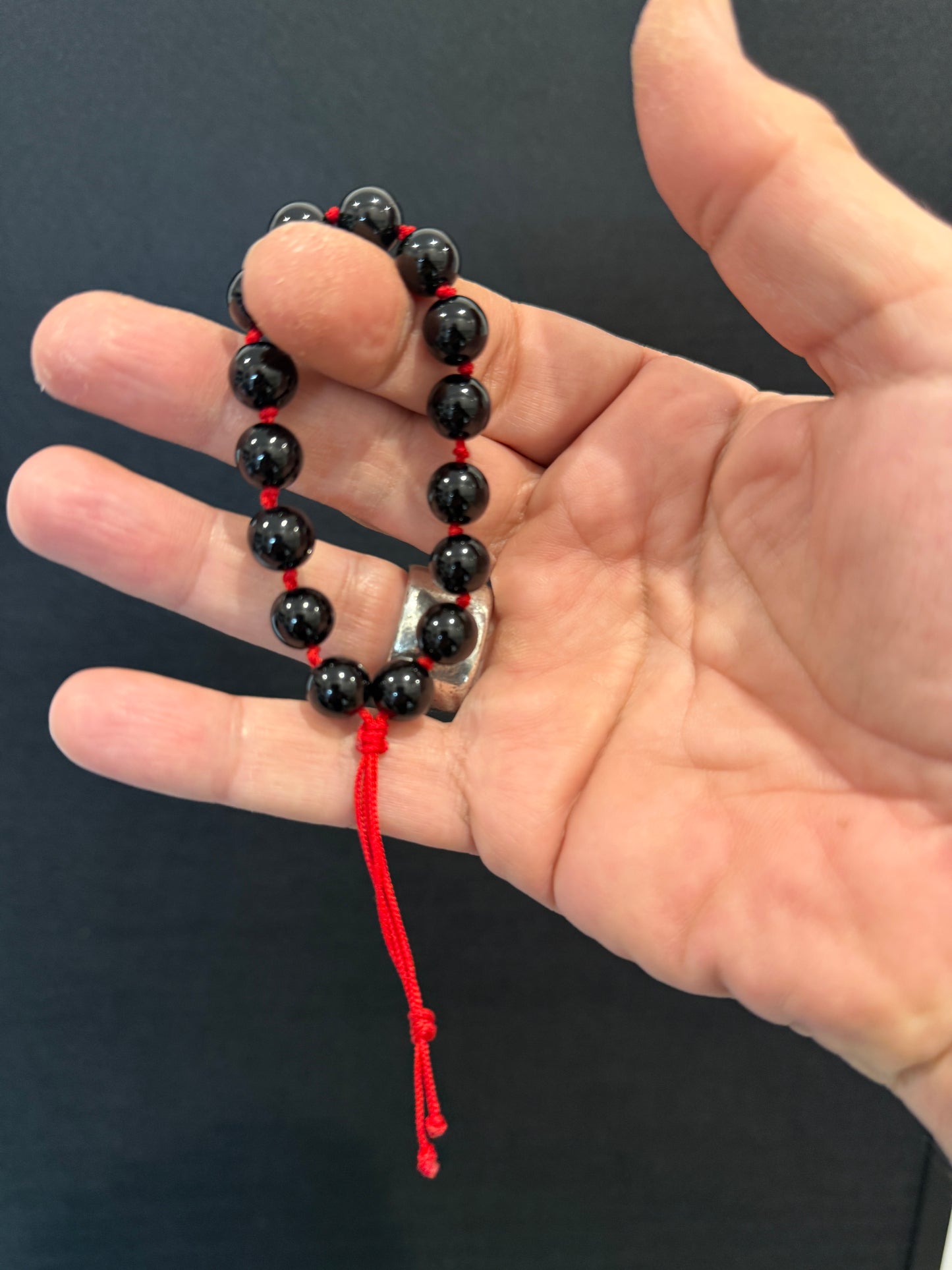 Onyx Hand Knotted Worry Bead Bracelet