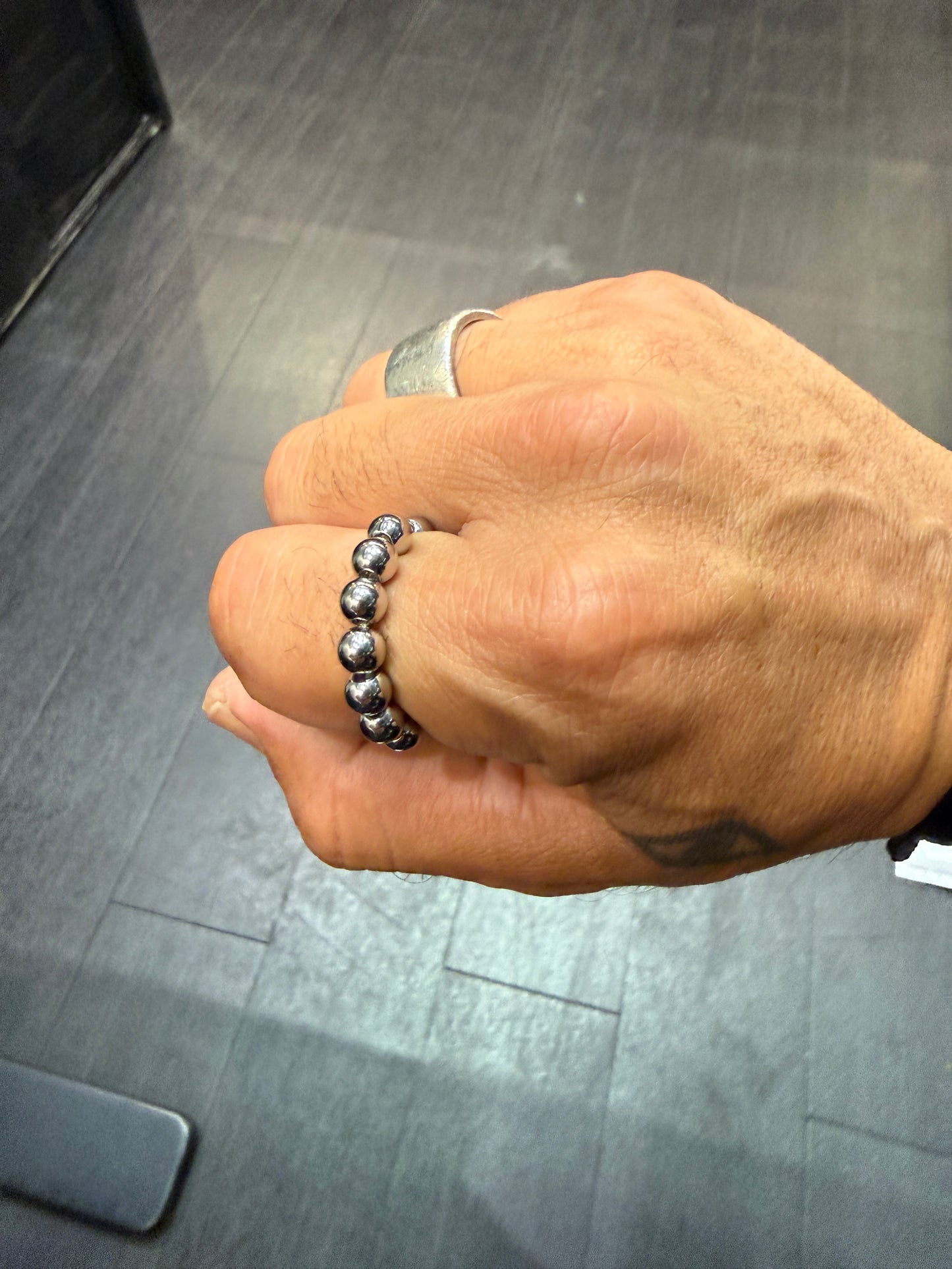 Stainless Steel Worry Bead Ring / Anxiety Ring