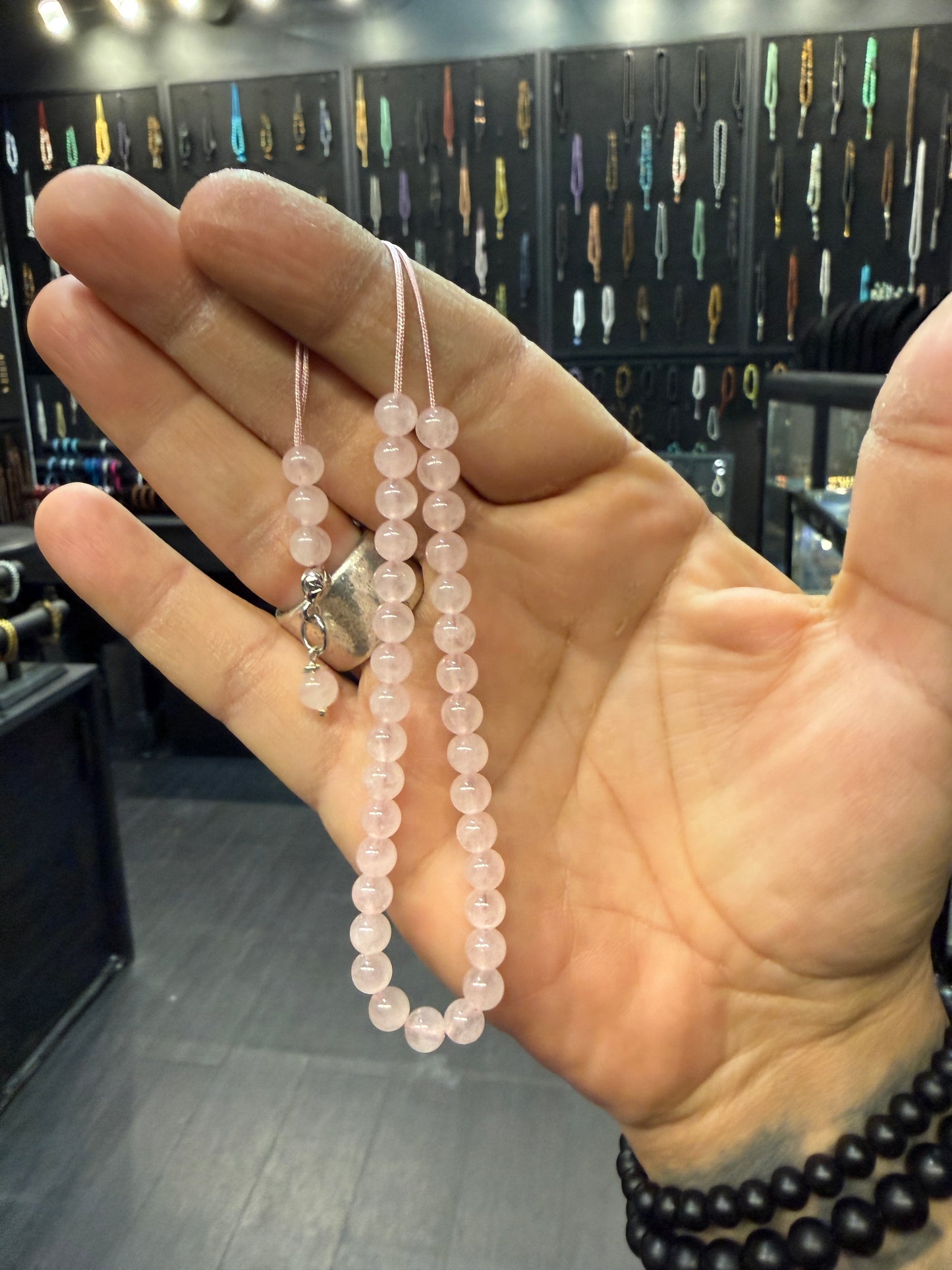 Rose Quartz 33 Bead Mini Komboloi / Worry Beads