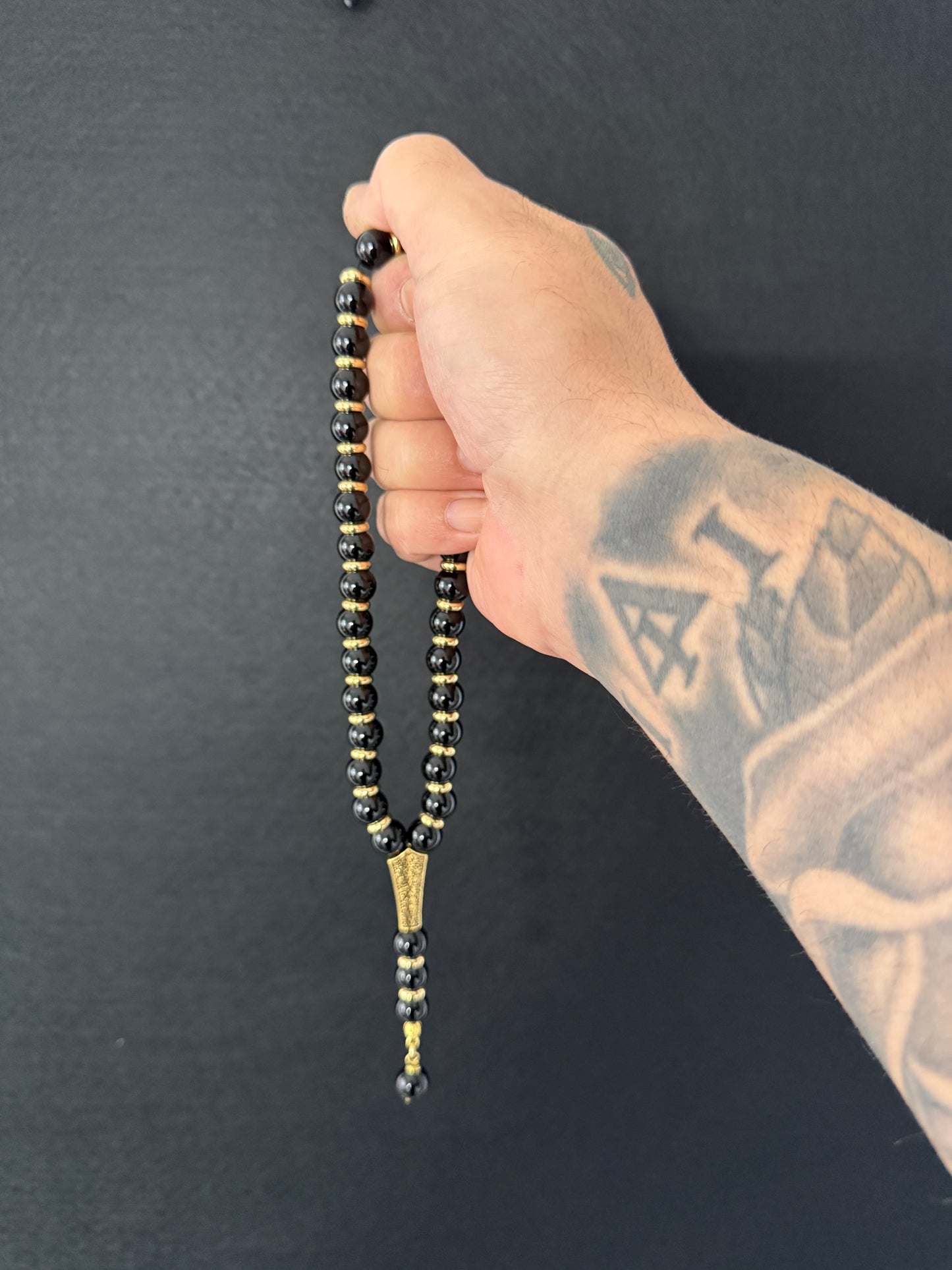 Royal Collection – 33 Bead Onyx Tasbih / Worry Beads