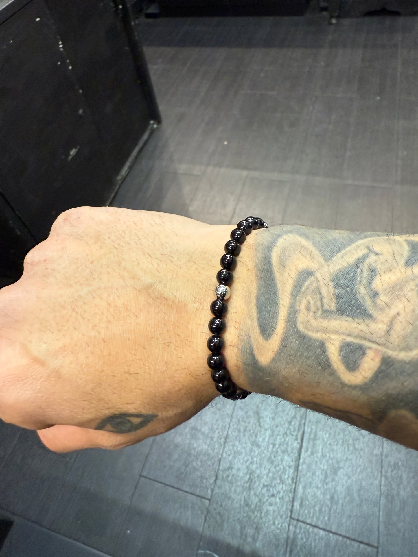 Onyx Anglican Rosary Bead Bracelet