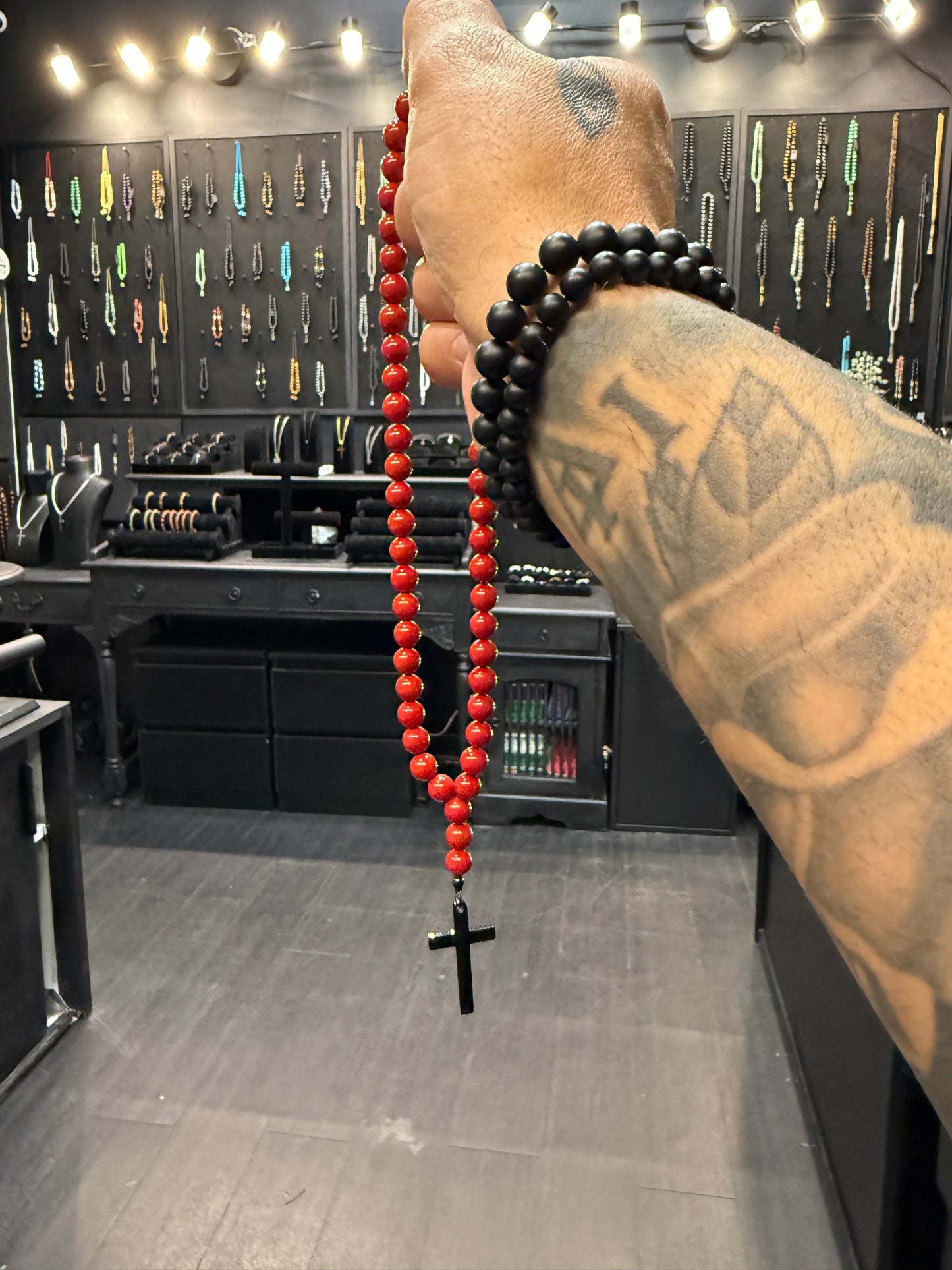 Mother of Pearl 50 Bead Orthodox Prayer Beads with Stainless Steel Cross