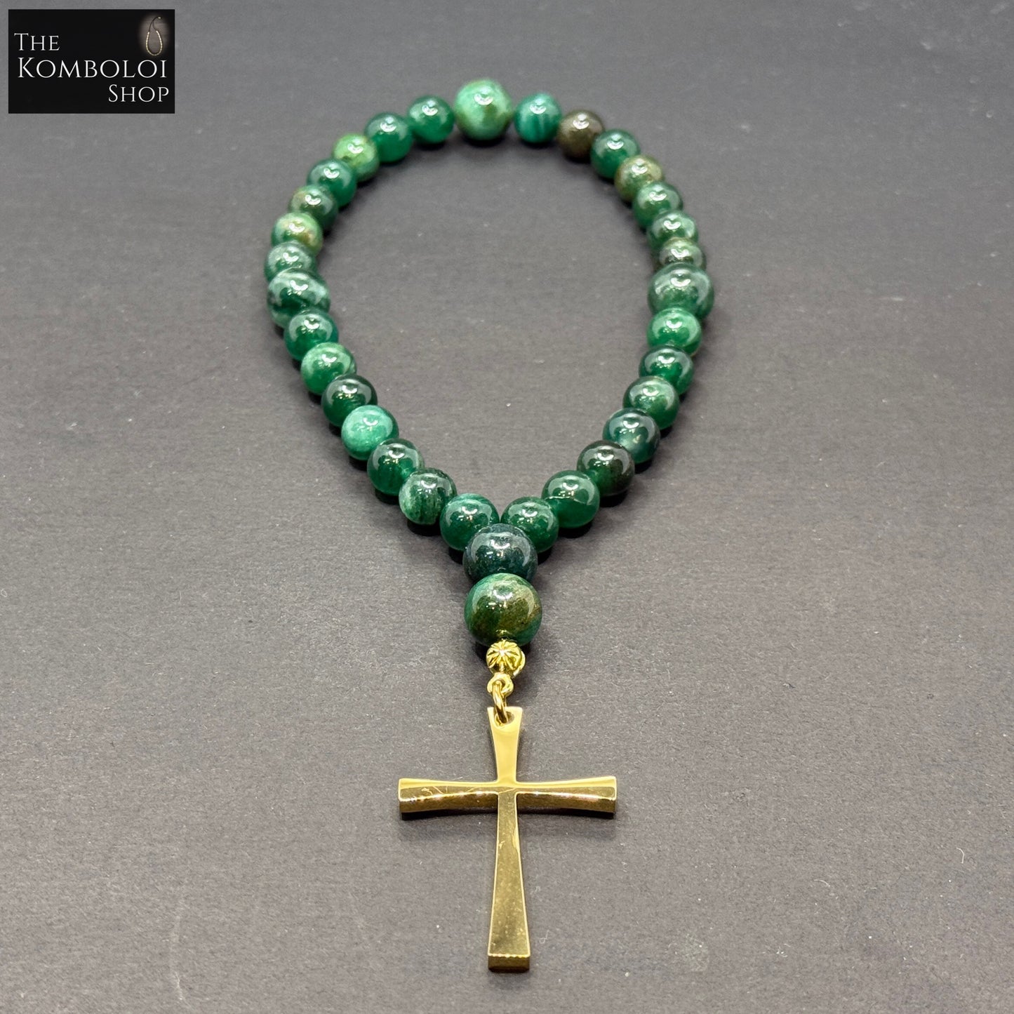 Emerald Anglican Rosary Beads