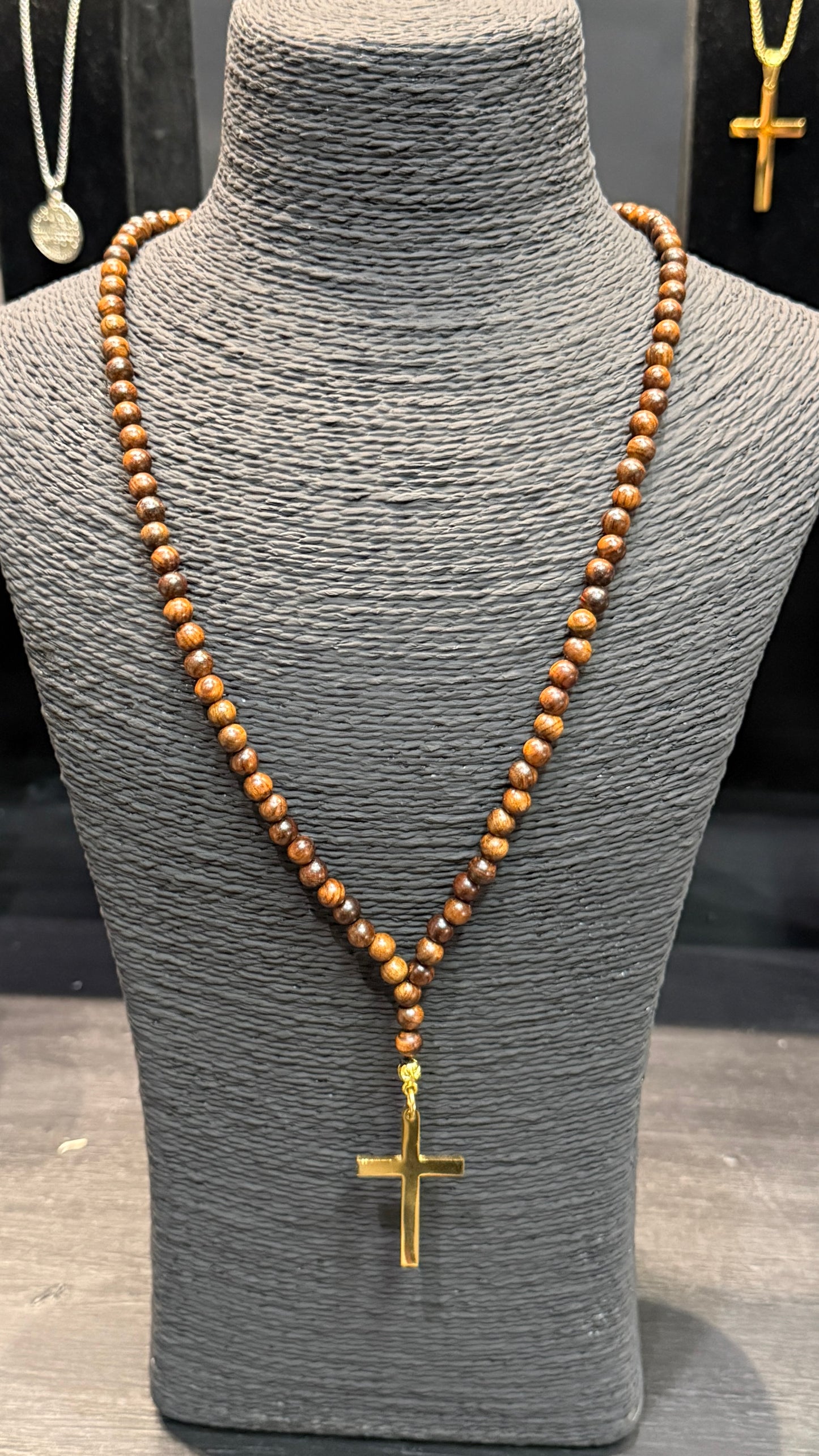 Rosewood 100 Bead Orthodox Prayer Beads with Stainless Steel Cross