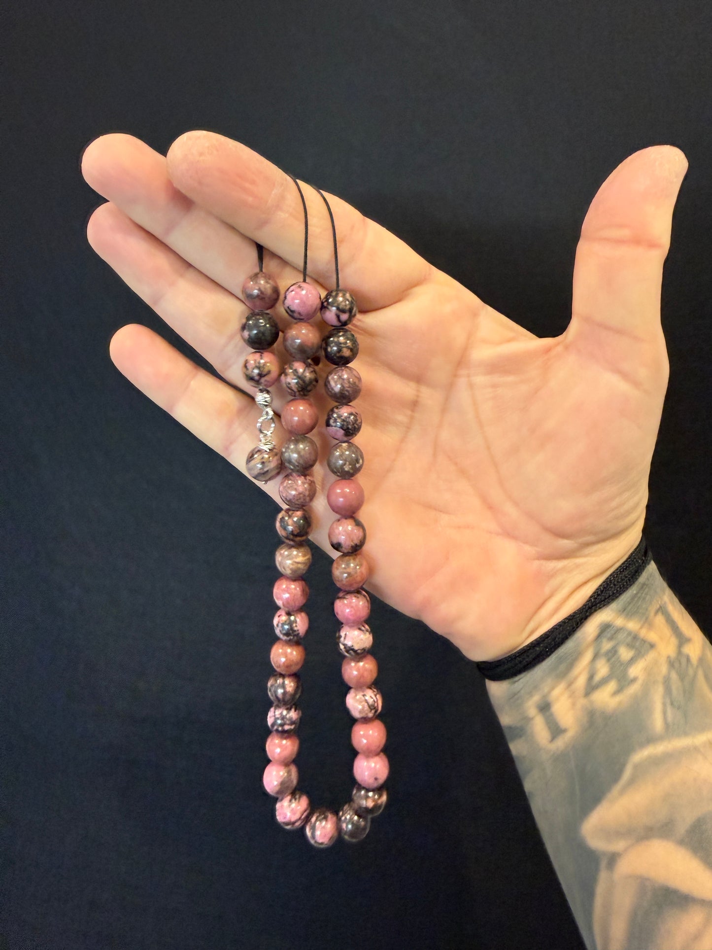 Rhodonite 33 Bead Komboloi / Worry Beads