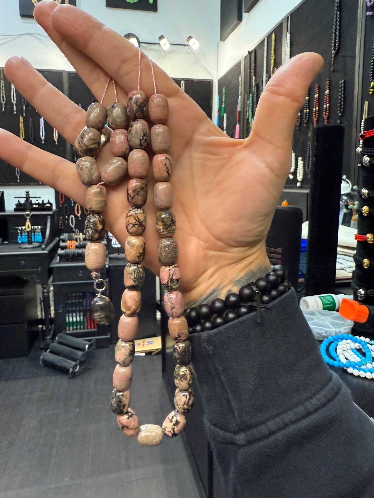 Rhodonite 33 Bead Komboloi / Worry Beads