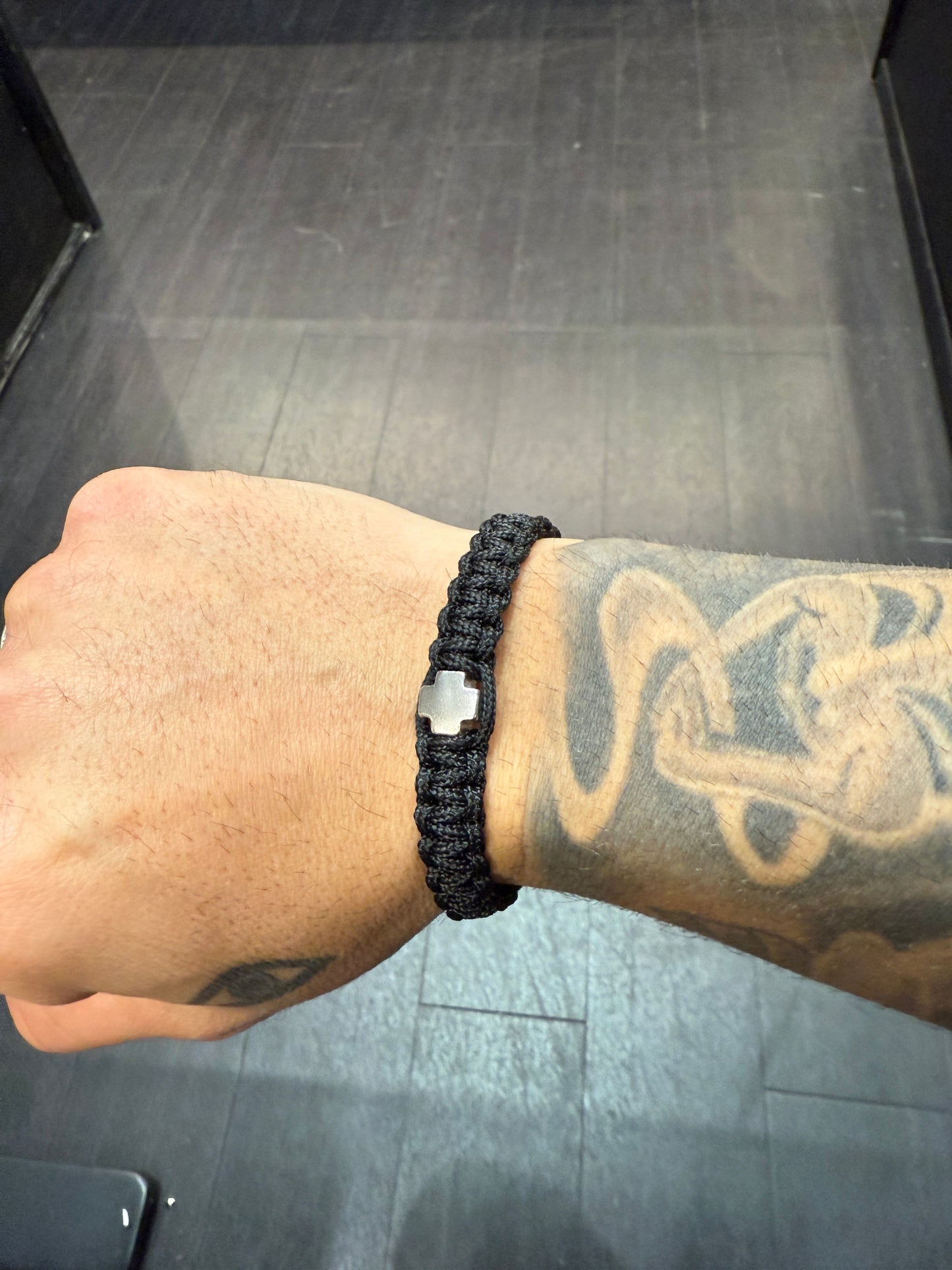 Paracord & Stainless Steel Cross Protection Bracelet