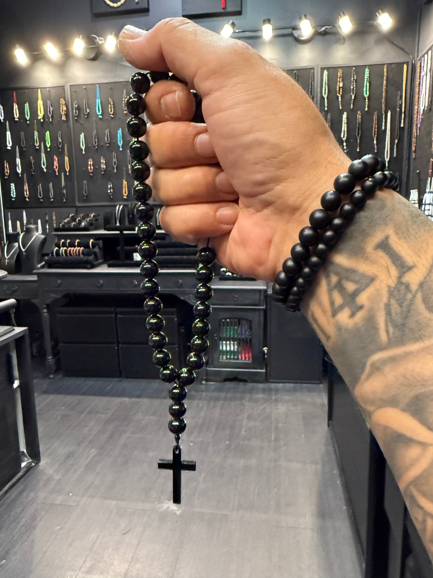 Mother of Pearl 33 Bead Orthodox Prayer Beads with Stainless Steel Cross