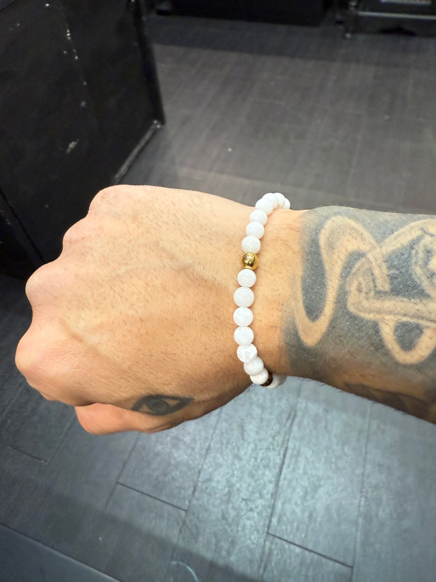 White Jade Anglican Rosary Bead Bracelet