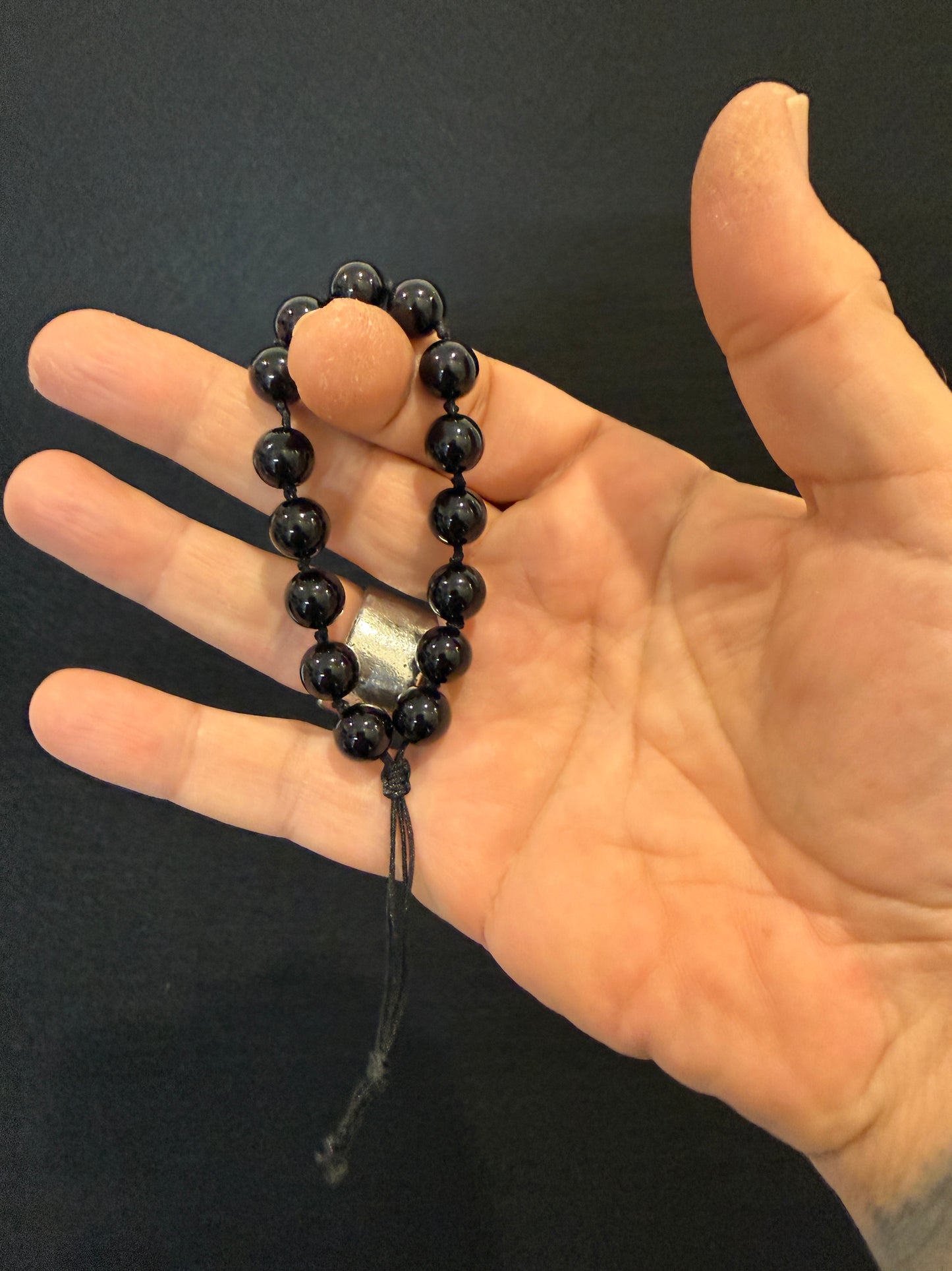 Onyx Hand Knotted Worry Bead Bracelet