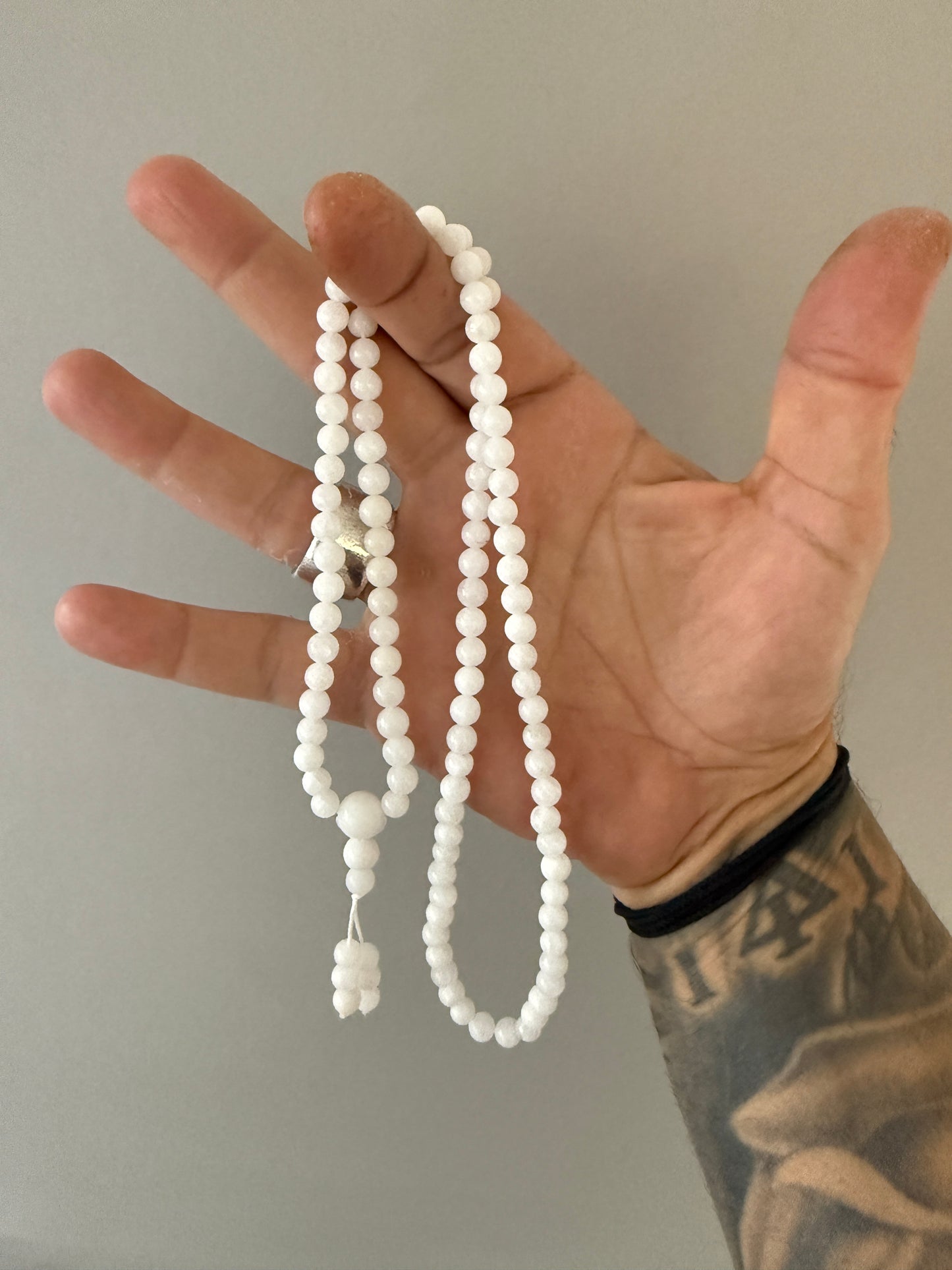 108 Bead White Jade Mala