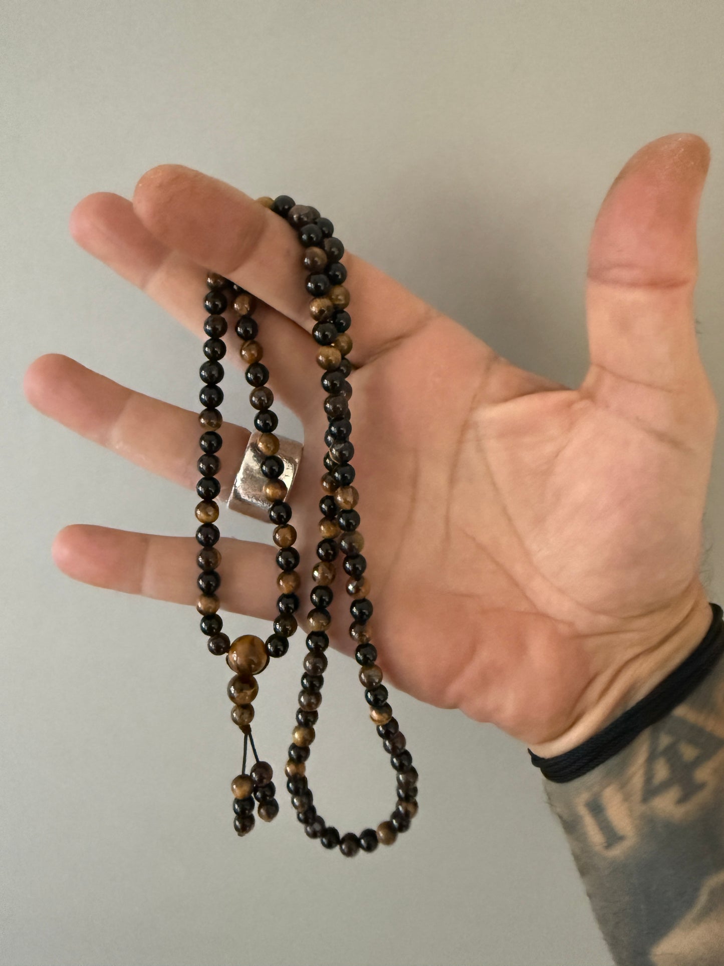 108 Bead Tigers Eye & Onyx Mala