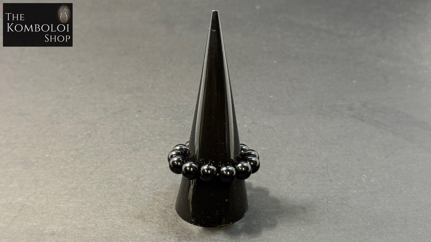 Onyx Worry Bead Ring / Anxiety Ring