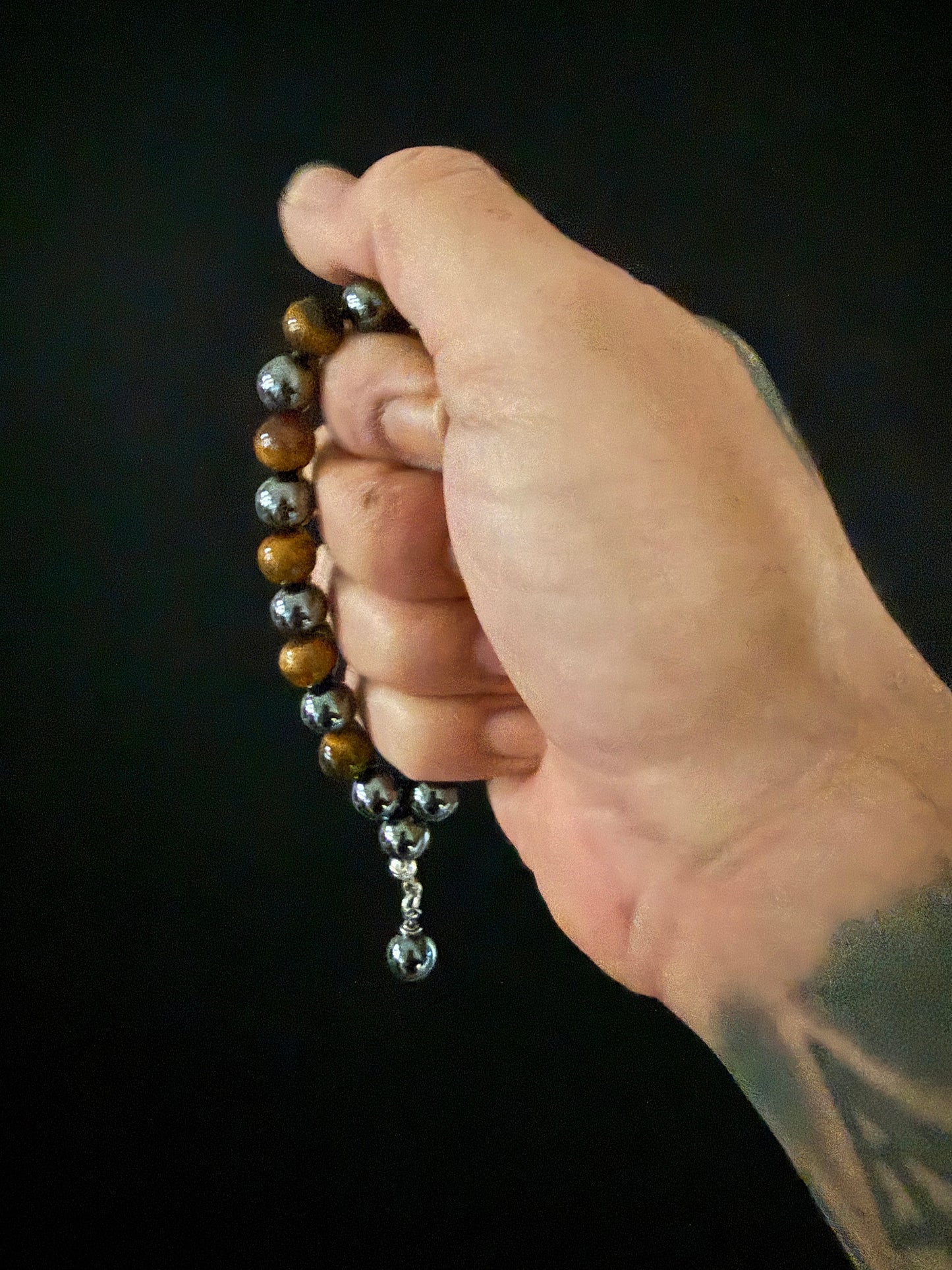 Tigers Eye & Hematite Worry Beads