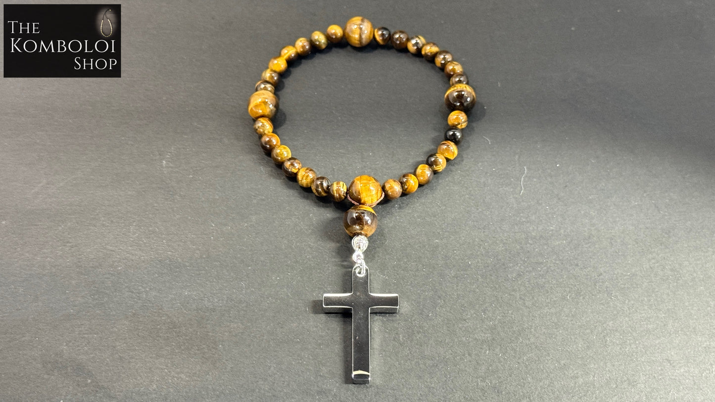 Tigers Eye Anglican Rosary Beads