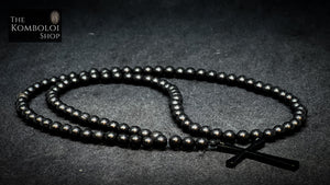 Ebony 100 Bead Orthodox Prayer Beads with Stainless Steel Cross