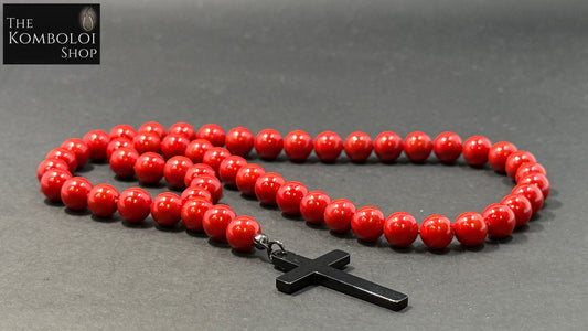 Mother of Pearl 50 Bead Orthodox Prayer Beads with Stainless Steel Cross