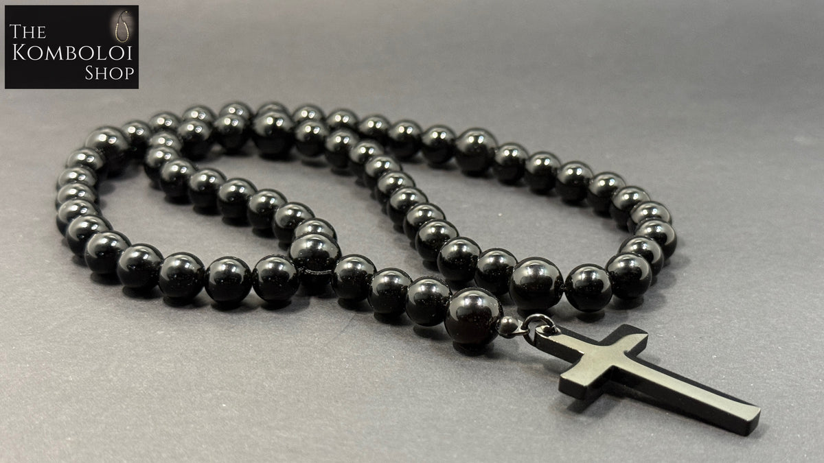 Obsidian Five Decade Rosary Beads