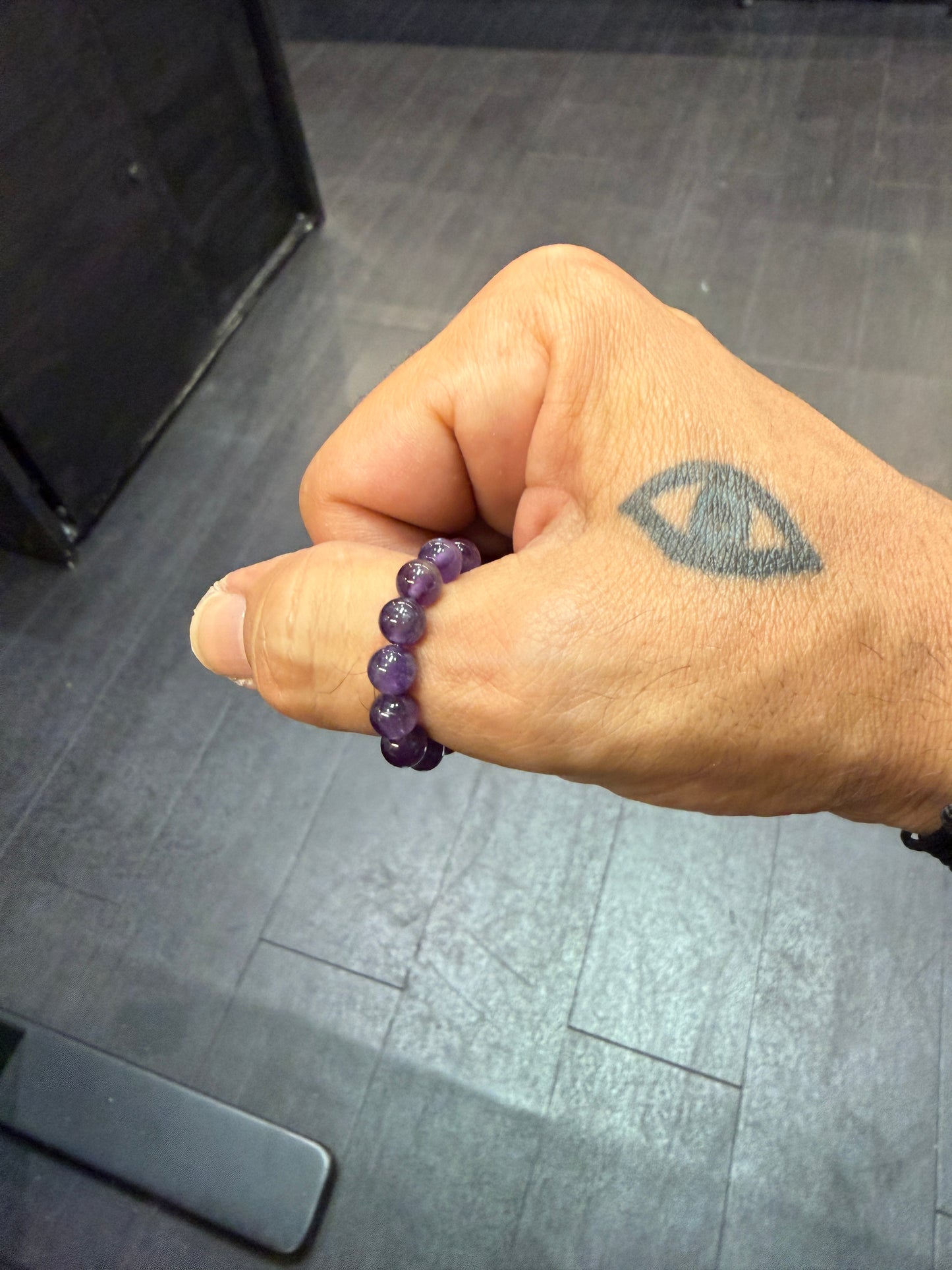 Amethyst Worry Bead Ring / Anxiety Ring