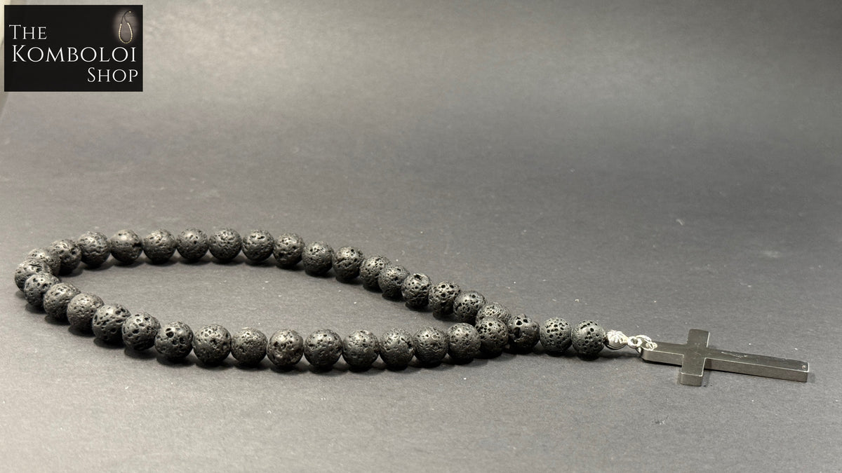 33 Bead Orthodox / Christian Car Prayer Beads - Volcanic Lava