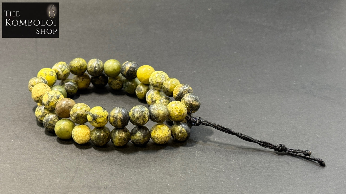 Yellow Turquoise Komboloi / Worry Bead Bracelet -  MK3 V2