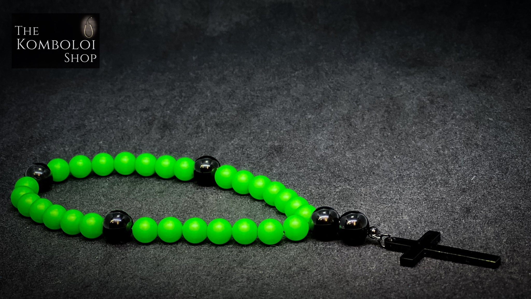 Neon Swarovski & Onyx Anglican Rosary Beads