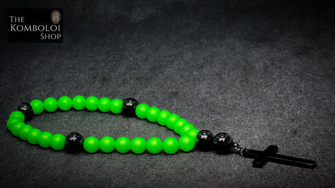 Neon Swarovski & Onyx Anglican Rosary Beads