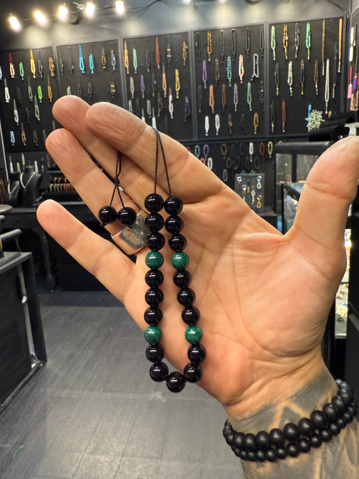 Onyx & Malachite 21 Bead Komboloi / Worry Beads