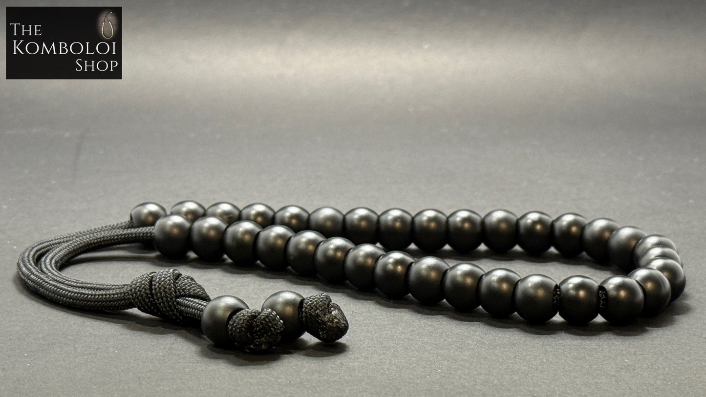 Modern Series Matte Black 33 Bead Komboloi / Worry Beads