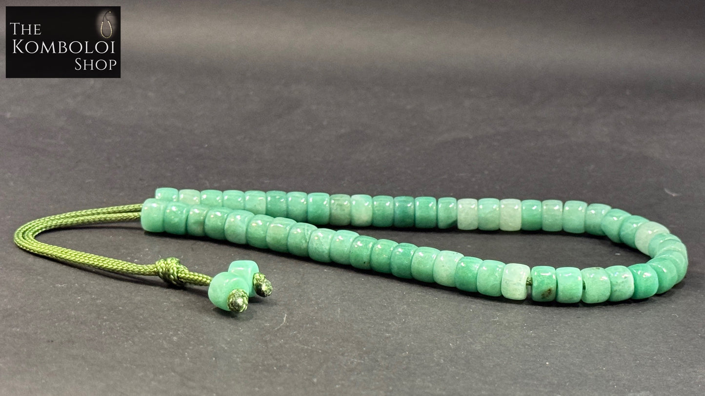 Cretan 51 Bead Komboloi / Worry Beads - White Jade (Colour Treated)