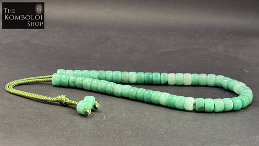 Cretan 51 Bead Komboloi / Worry Beads - White Jade (Colour Treated)