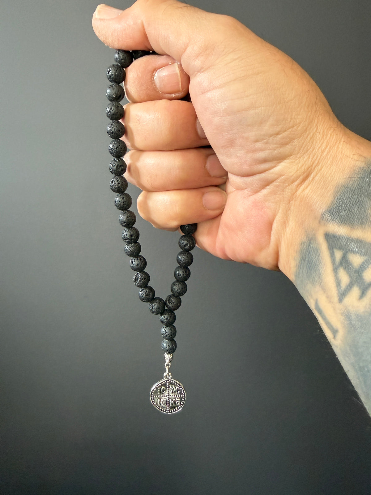 33 Bead Orthodox / Christian Car Prayer Beads - Volcanic Lava w/ ICXC NIKA