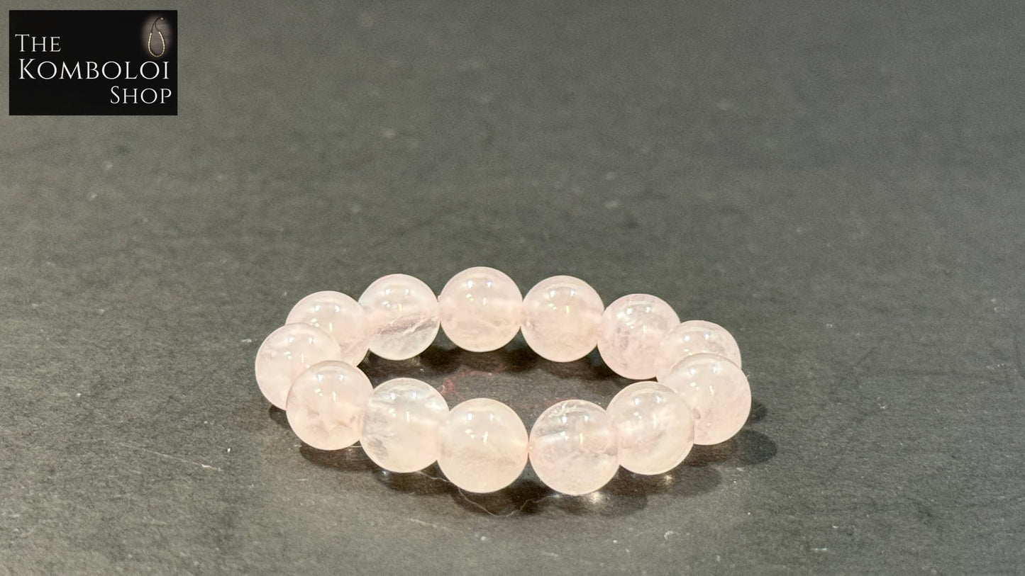Rose Quartz Worry Bead Ring / Anxiety Ring