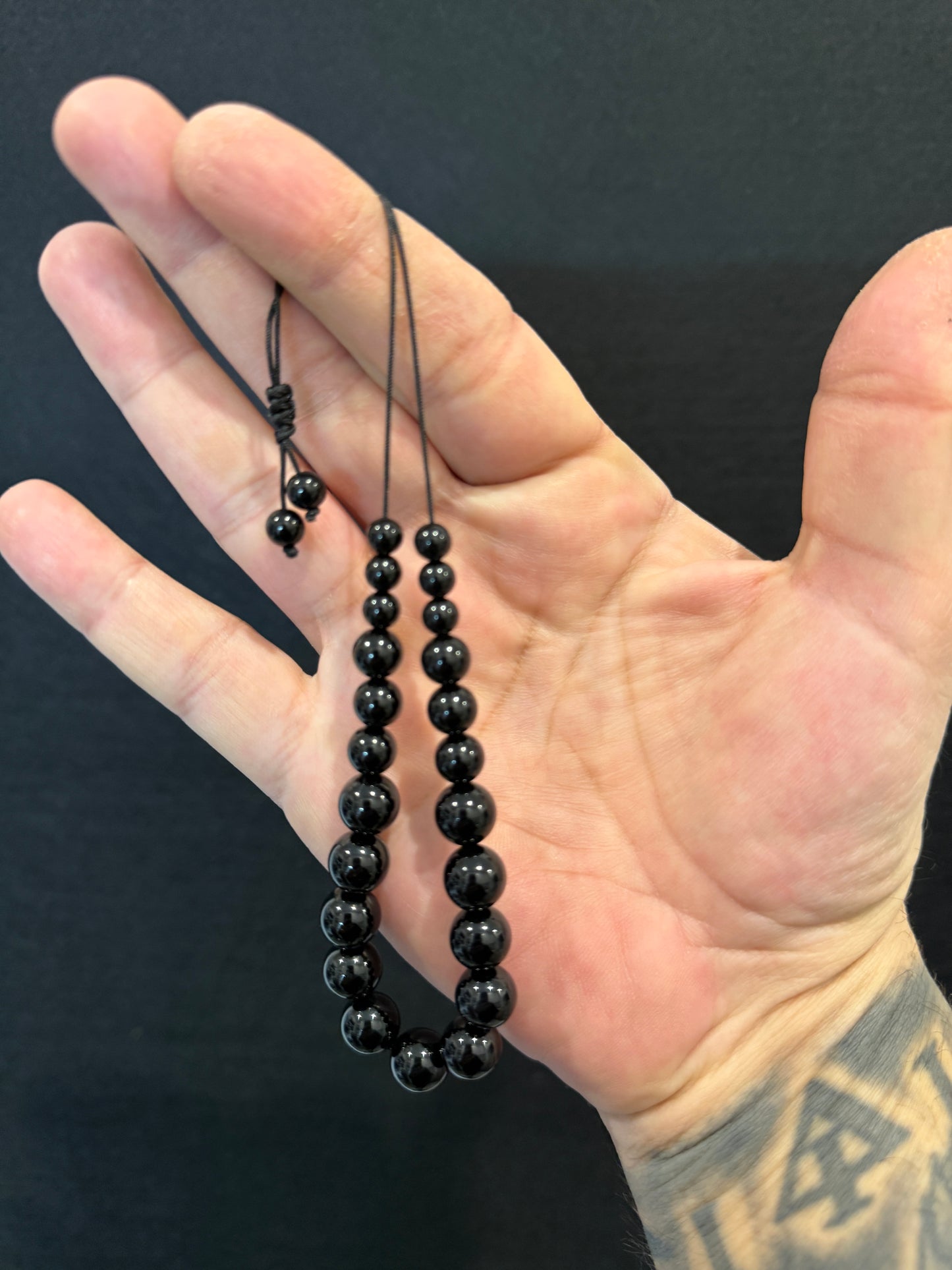 Cascading Onyx Worry Beads - Wearable MK3 (Long)