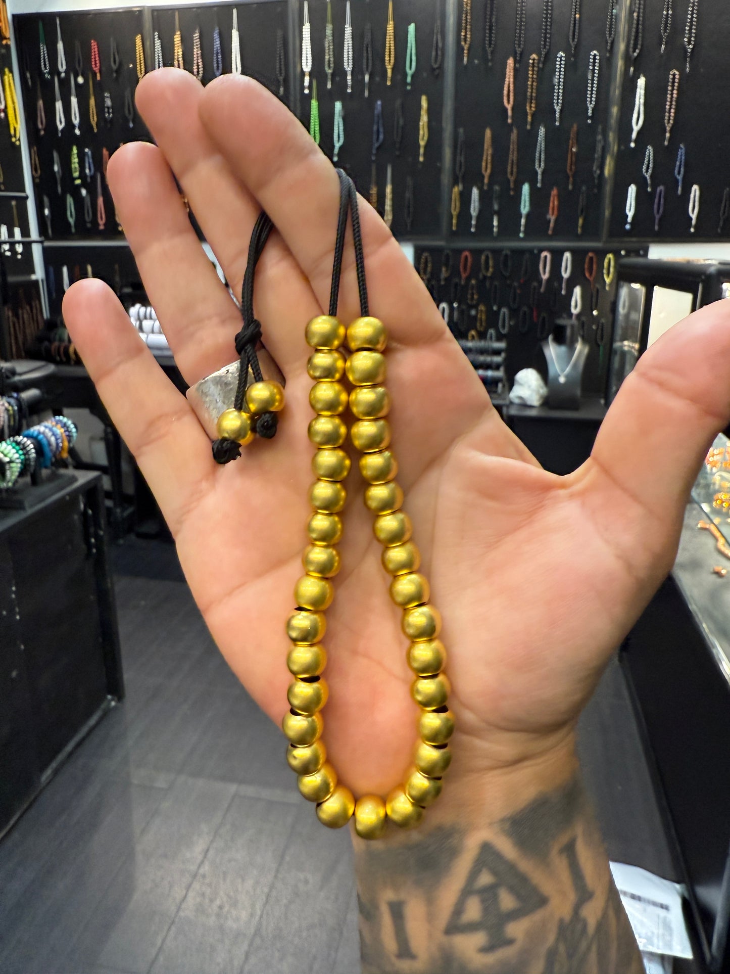 18k Gold Plated Brass 33 Bead Komboloi / Worry Beads