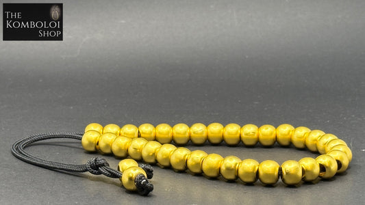 18k Gold Plated Brass 33 Bead Komboloi / Worry Beads