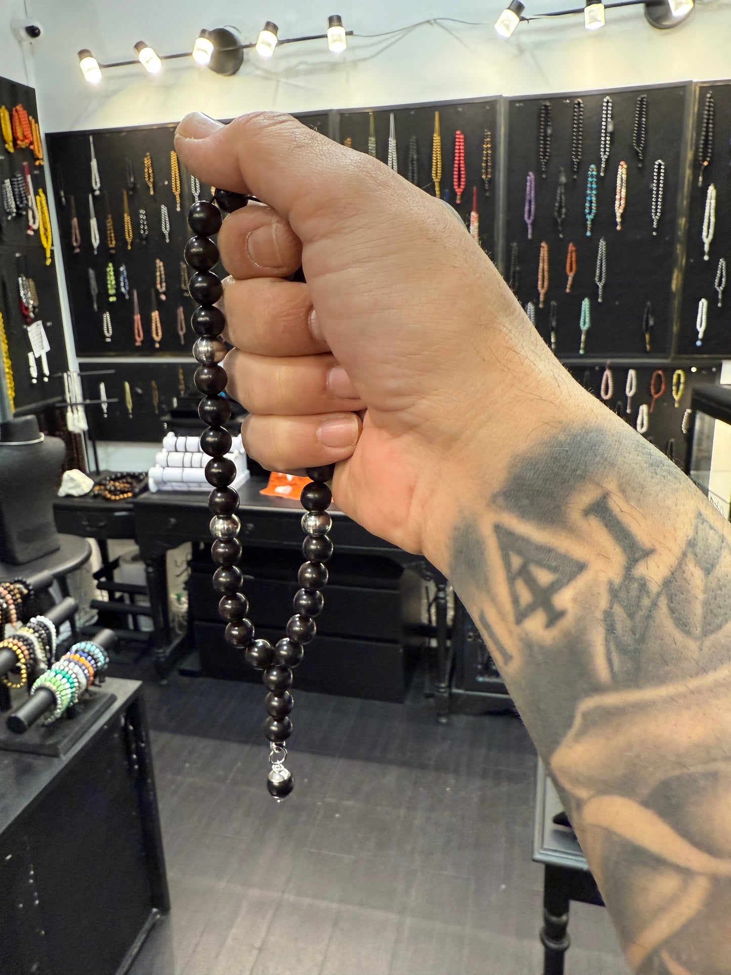 Ebony & Steel 33 Bead Worry Beads