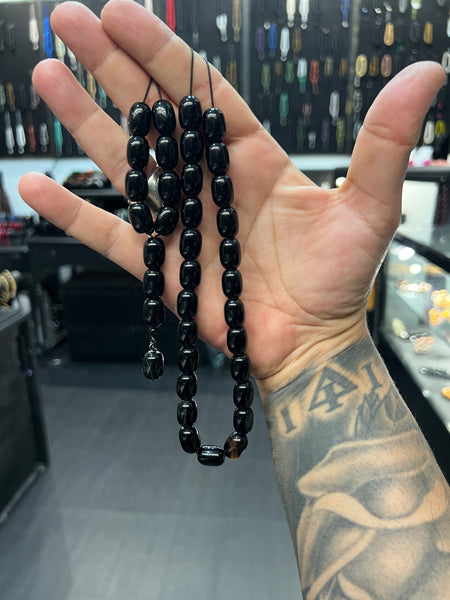 Black Agate 33 -Bead Komboloi / Worry Beads