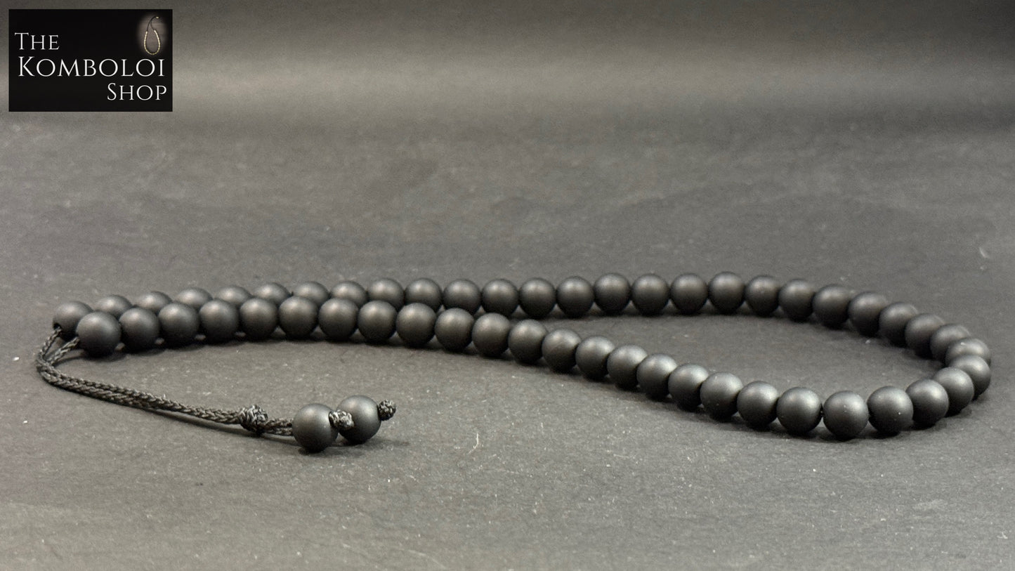 Cretan 51 Bead Komboloi / Worry Beads - Matte Onyx