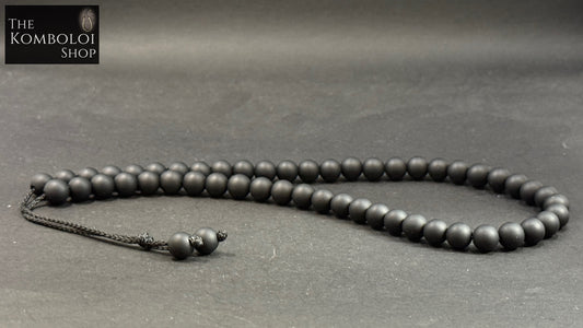 Cretan 51 Bead Komboloi / Worry Beads - Matte Onyx