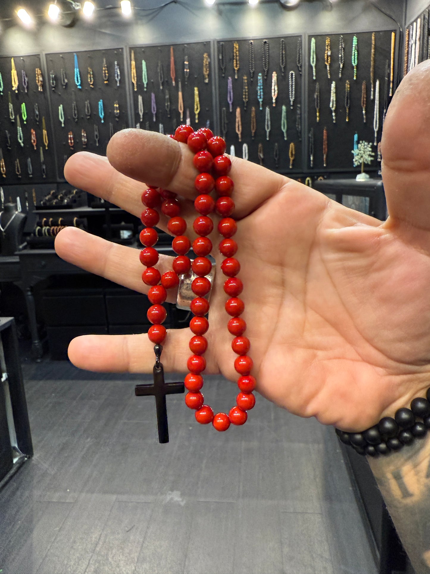 Mother of Pearl 50 Bead Orthodox Prayer Beads with Stainless Steel Cross