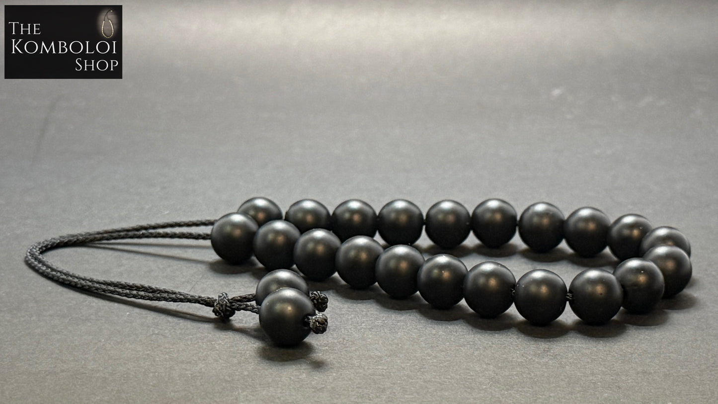 Gothic Series Matte Black Onyx 21 Bead Komboloi / Worry Beads