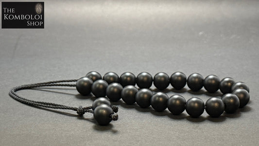 Gothic Series Matte Black Onyx 21 Bead Komboloi / Worry Beads