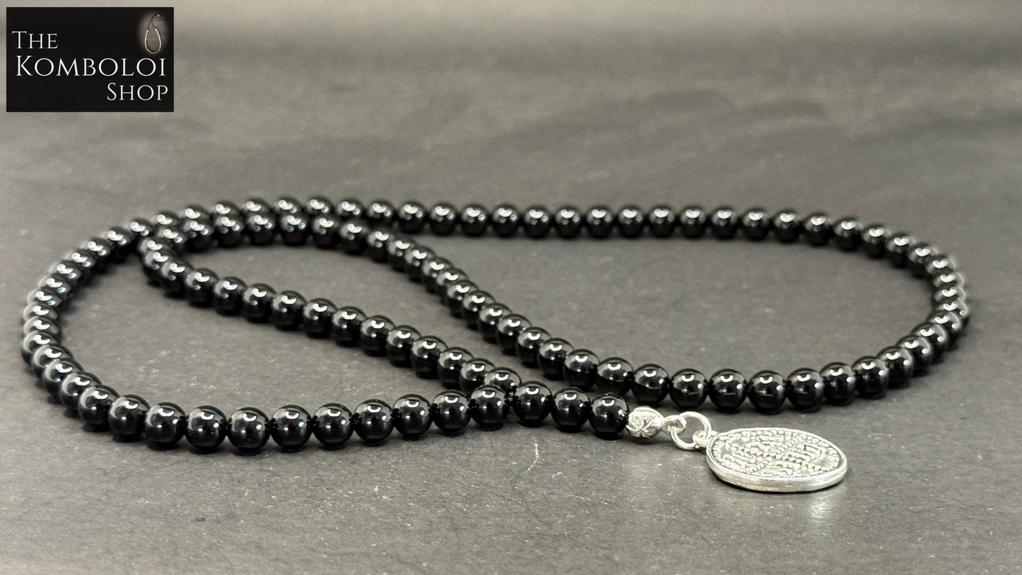 Onyx 100 Bead Orthodox Prayer Beads with IC XC NIKA