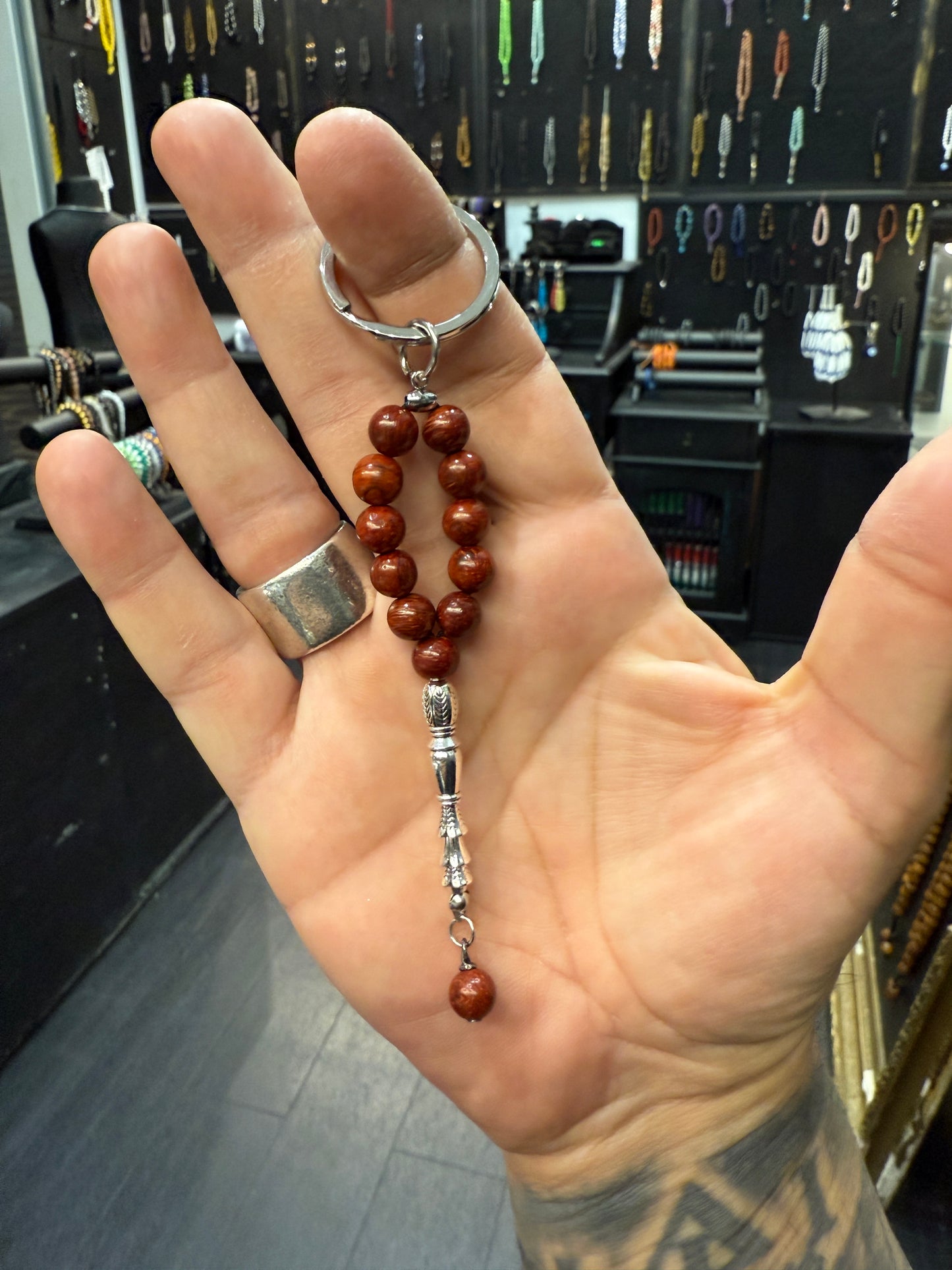 Rosewood Mini Ottoman Masbaha Keyring