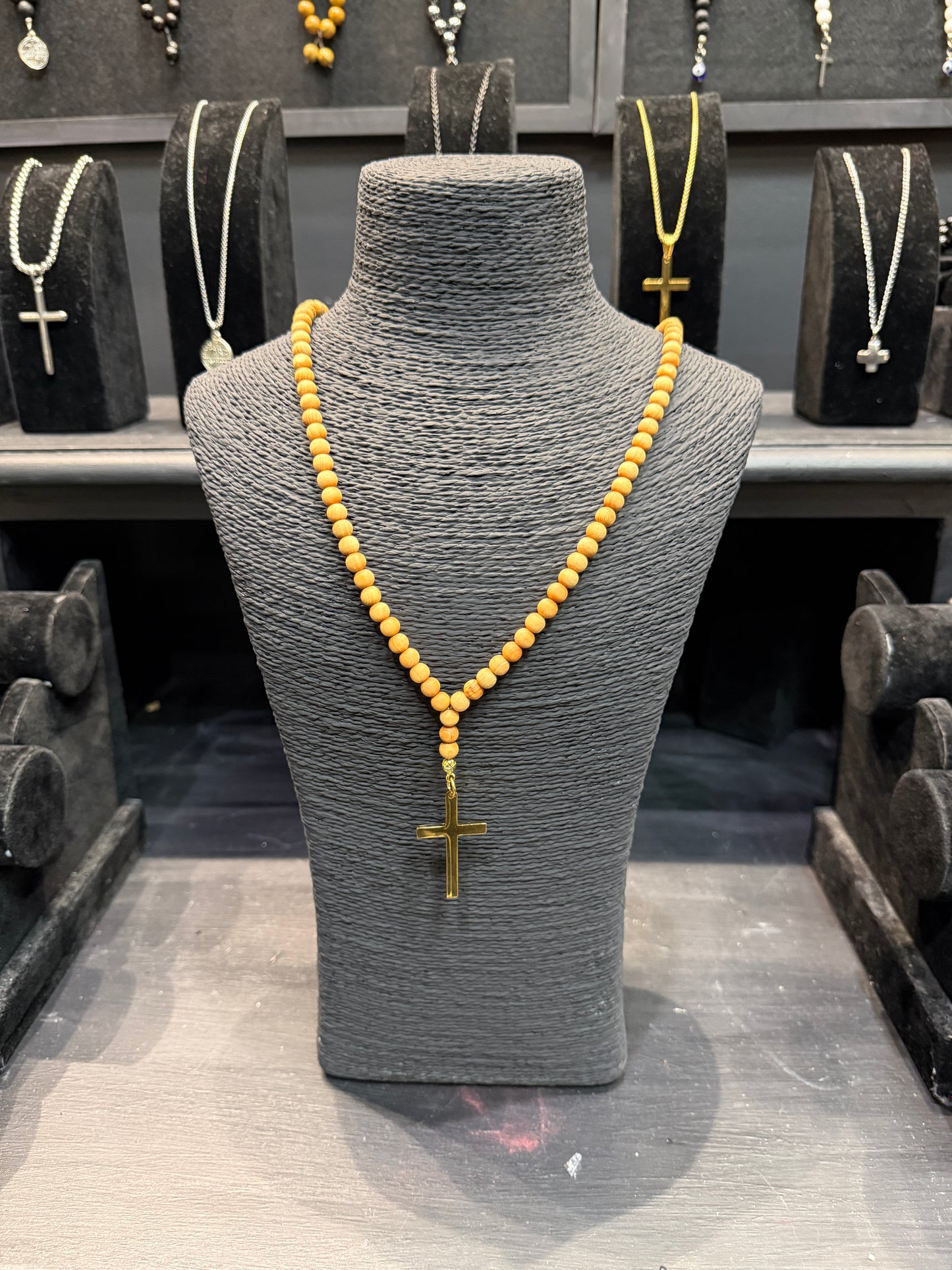 Pine 100 Bead Orthodox Prayer Beads with Stainless Steel Cross