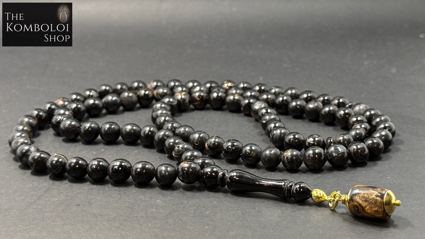 Ottoman Collection - 99 Bead Masbaha / Tasbih - Yusuri (Black Coral)